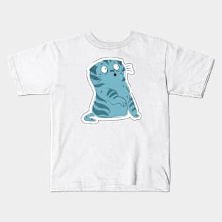 vintage-blue cat Kids T-Shirt